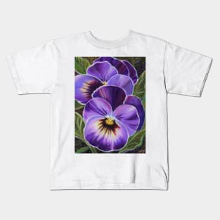 sweet garden pansies by Renee Lavoie Kids T-Shirt